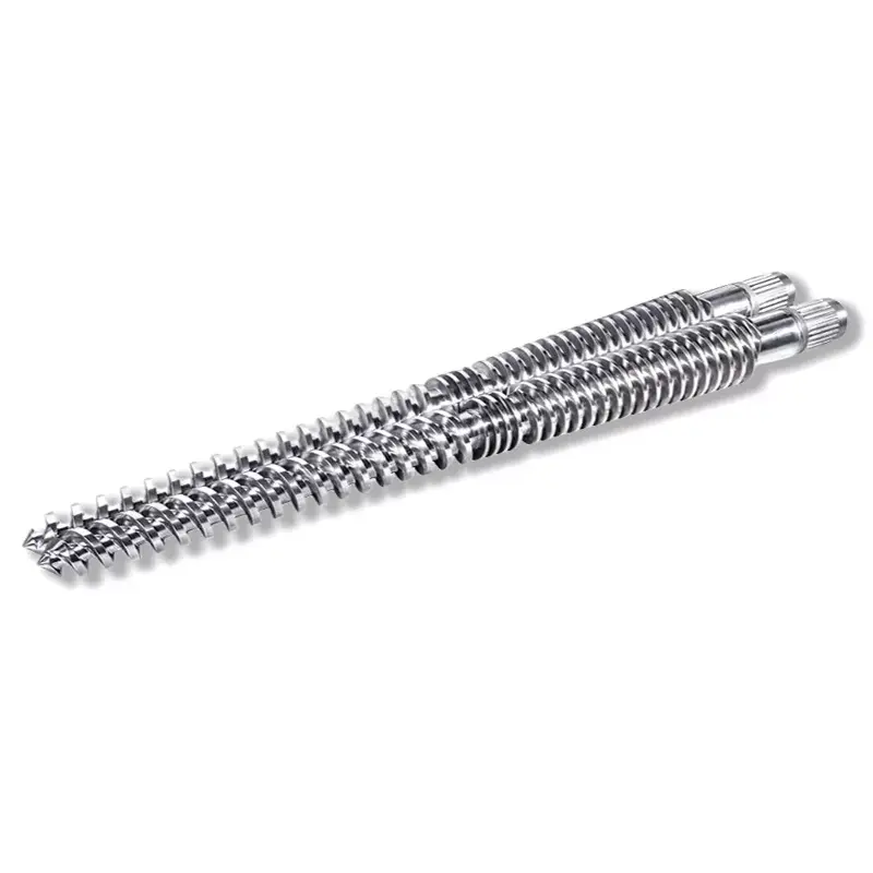 Tornillo gemelo cónico entrelazado